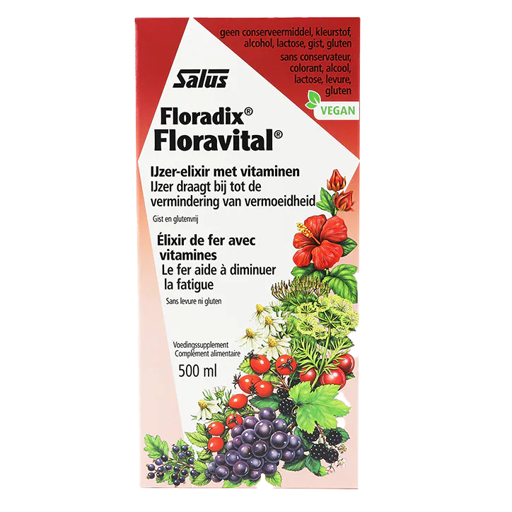 Floradix Floravital Ijzer-Elixir met Vitaminen - 500ml