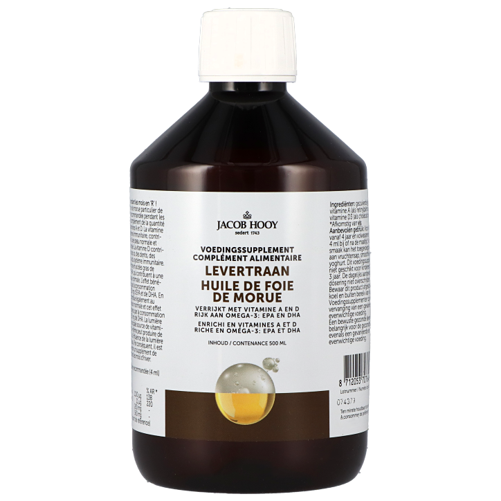 Jacob Hooy Huile de Foie de Morue - 500ml