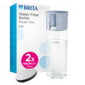 Afbeelding 1 voor Waterfilterfles Vital 600ml Lichtblauw - inclusief 2 filters