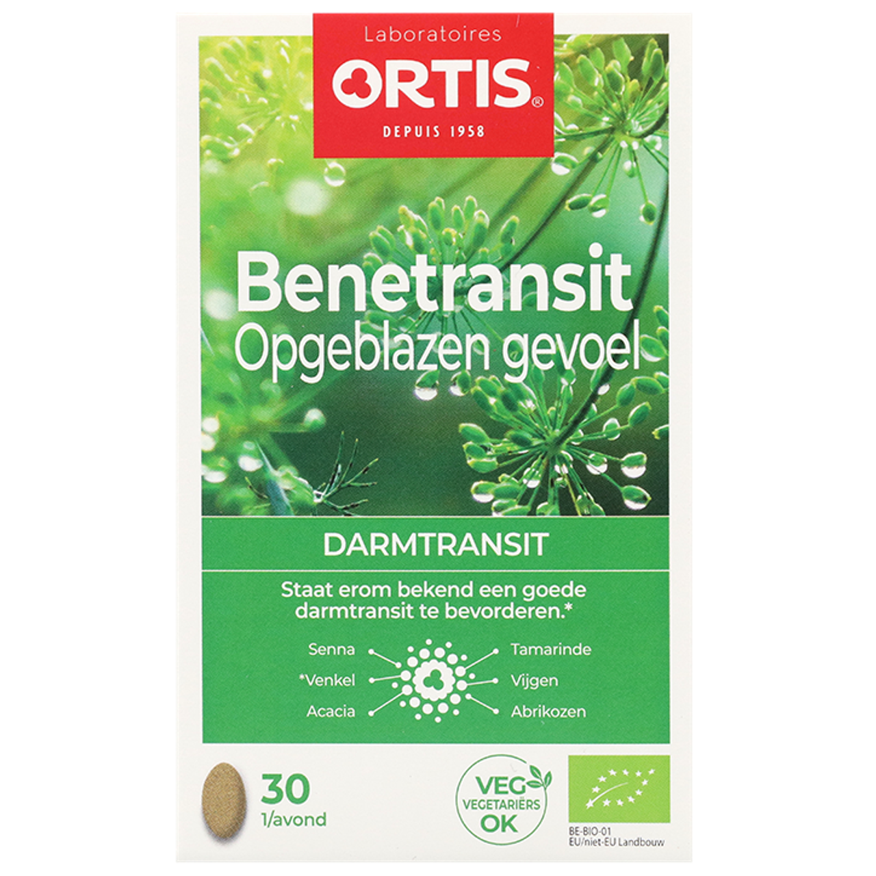 Ortis Benetransit Opgeblazen Gevoel Bio (30 Tabletten)