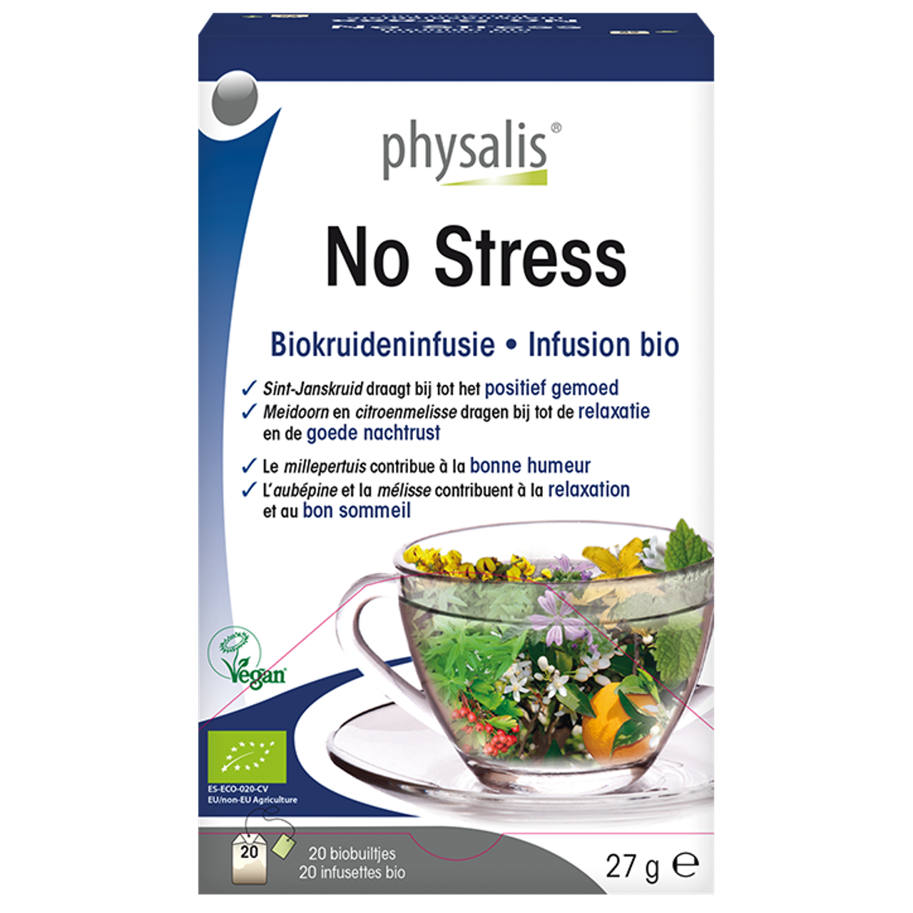 Physalis Kruideninfusie No Stress BIO - 20 theezakjes