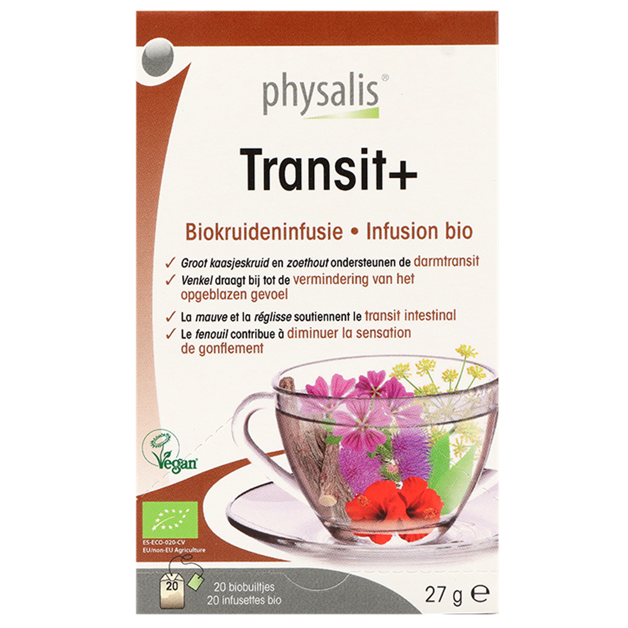 Physalis Kruideninfusie Transit+ BIO - 20 theezakjes