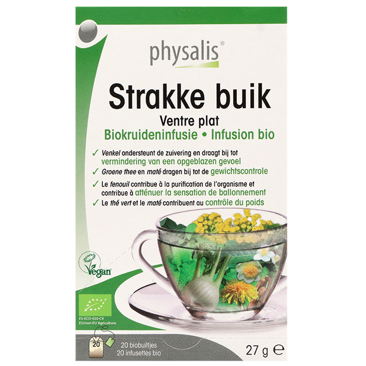 Physalis Kruideninfusie Strakke Buik BIO - 20 theezakjes
