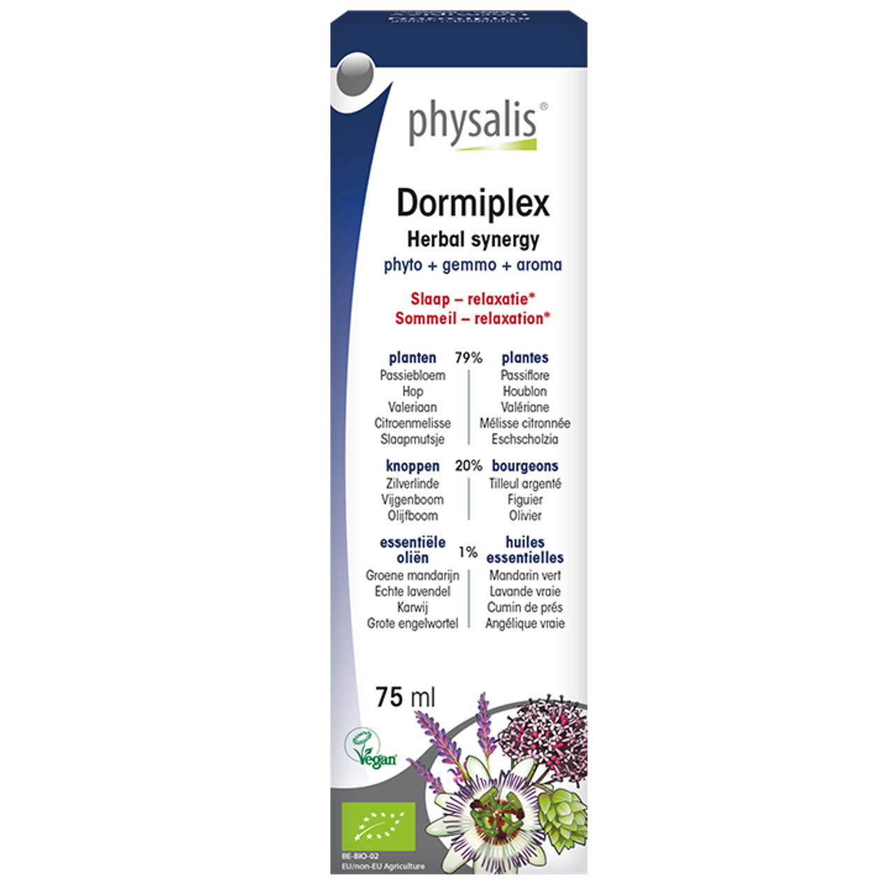 Physalis Dormiplex Kruiden Synergie Druppels Bio (75ml)