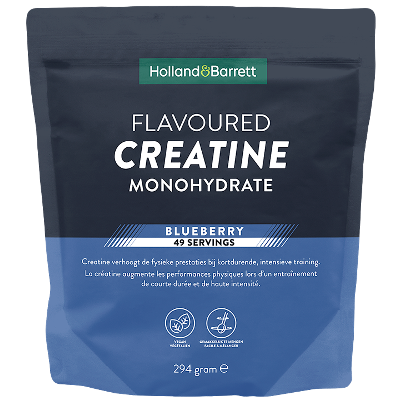 Holland & Barrett Flavoured Creatine Monohydraat Blueberry - 294g