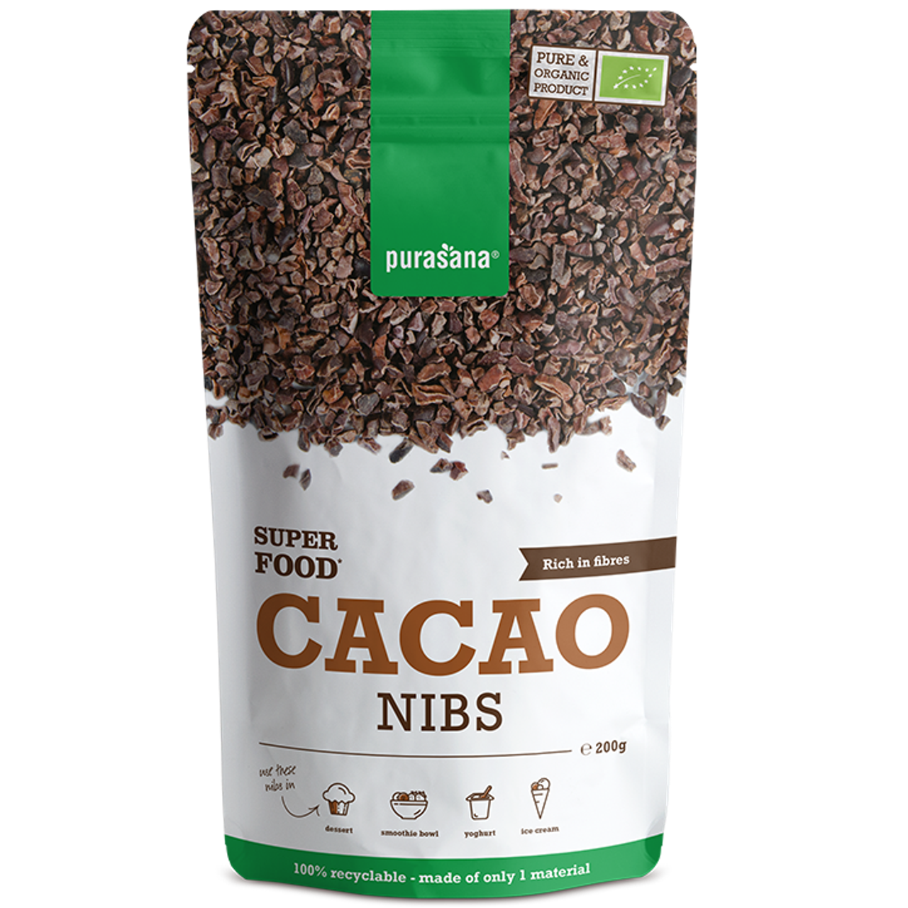 Purasana Cacao Nibs BIO - 200g