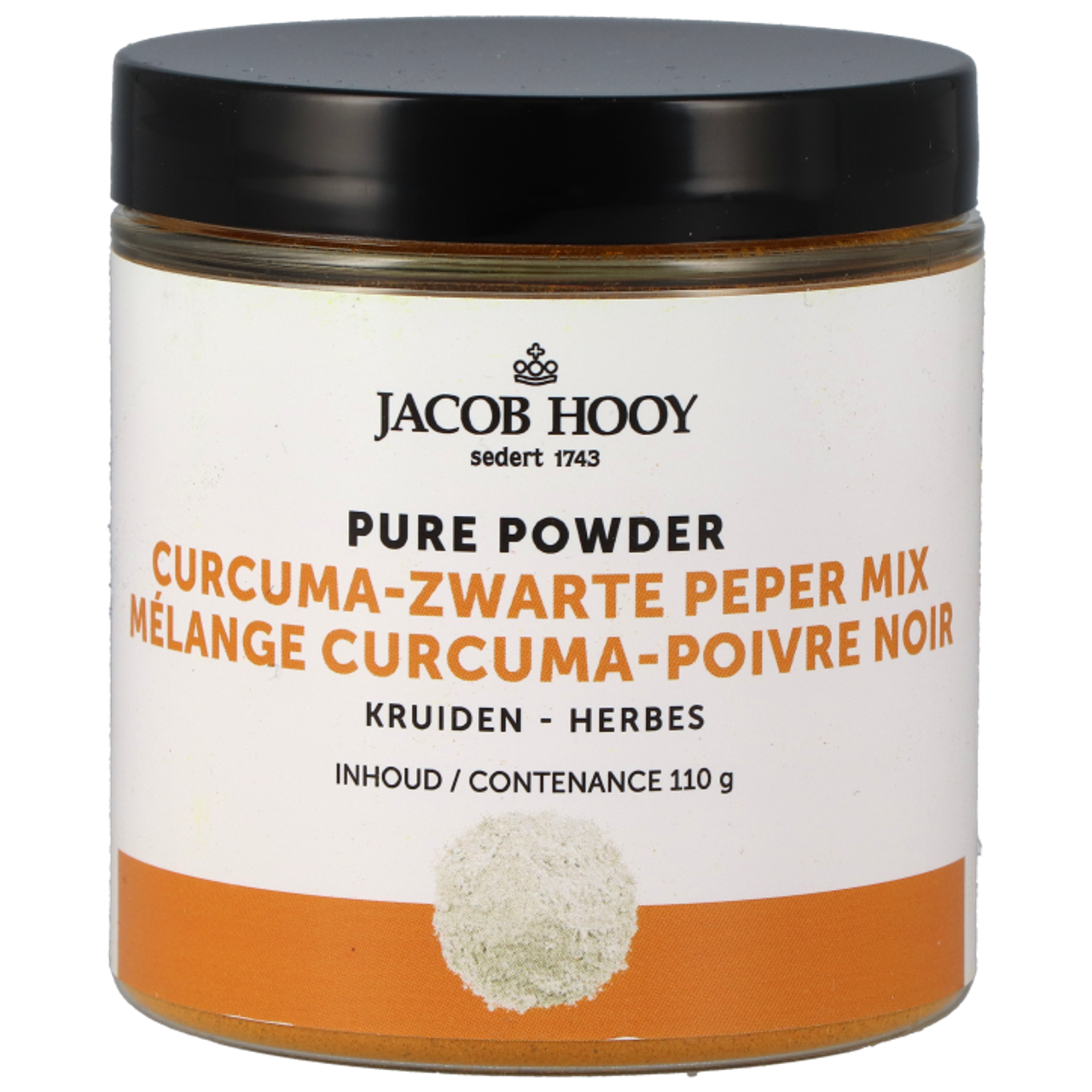 Jacob Hooy Pure Poeder Curcuma Zwarte Peper (110gr)