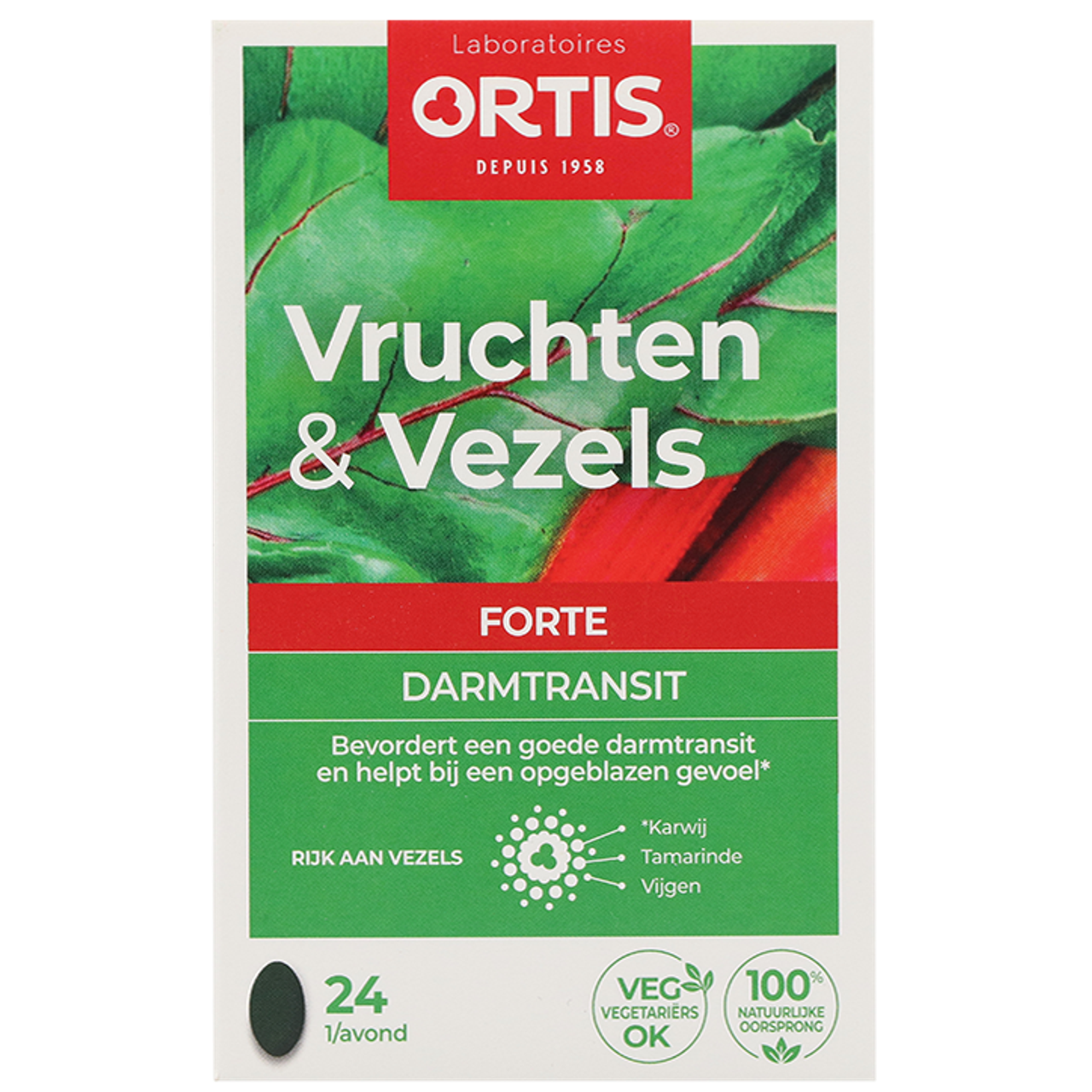 Ortis Vruchten & Vezels Forte Darmtransit (24 Tabletten)