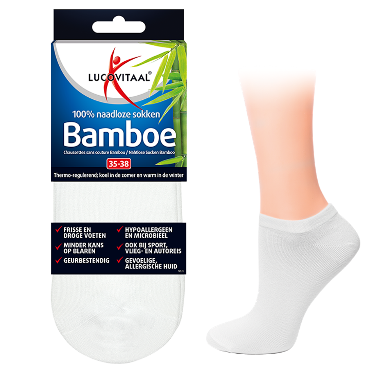 Lucovitaal Bamboe Enkelsokken