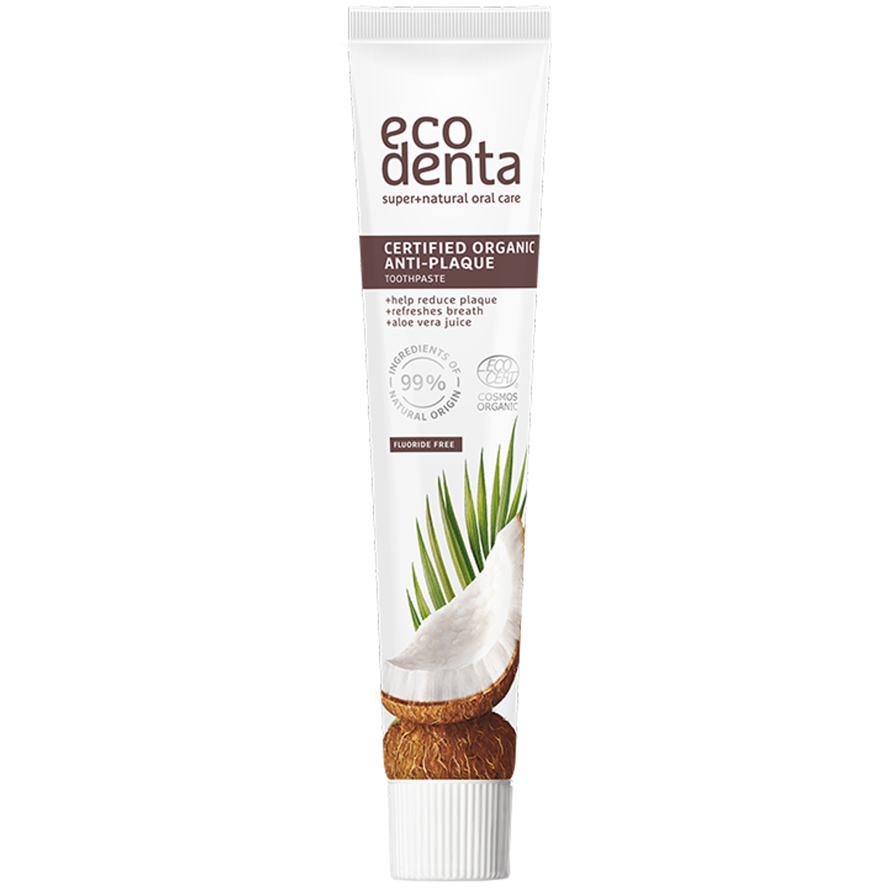 Ecodenta Tandpasta Anti-Plak Kokos - 75ml
