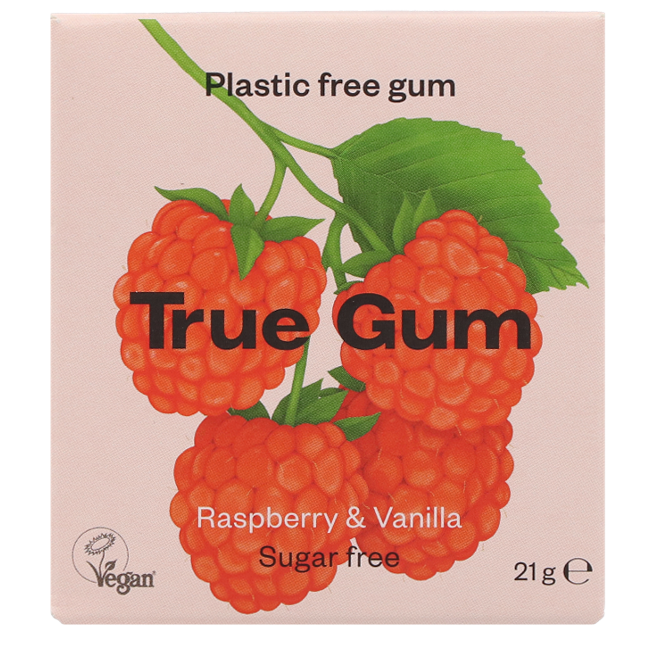 True Gum Raspberry & Vanilla Kauwgom - 21g