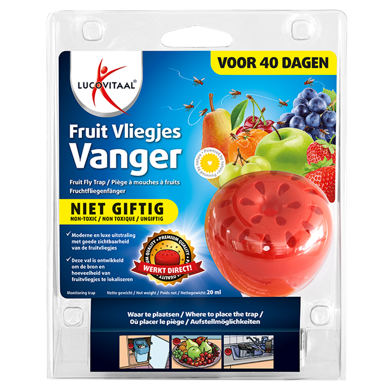 Lucovitaal Fruitvliegjes Vanger - 1 stuk