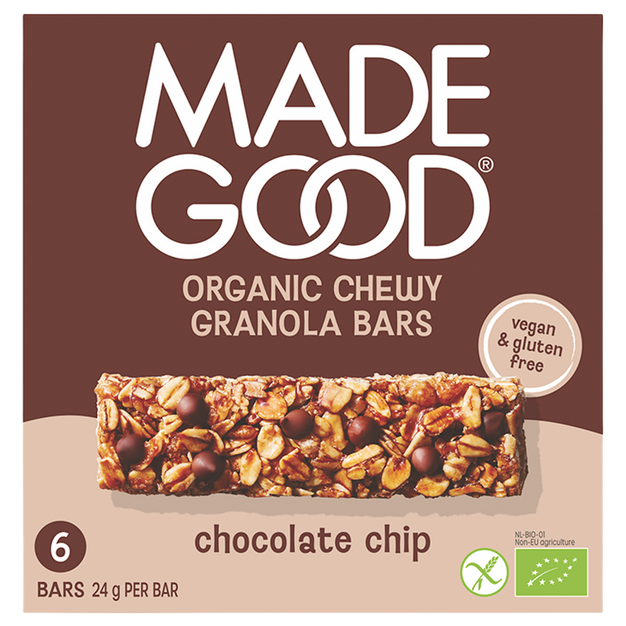 MadeGood Granola Bars Chocolate Chip Bio - 6 x 24g