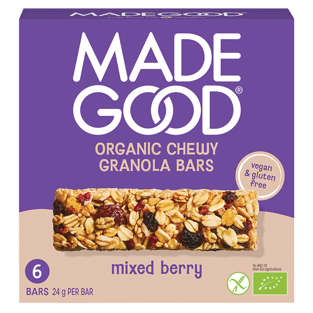 MadeGood Granola Bars Mixed Berry BIO - 6 x 24g