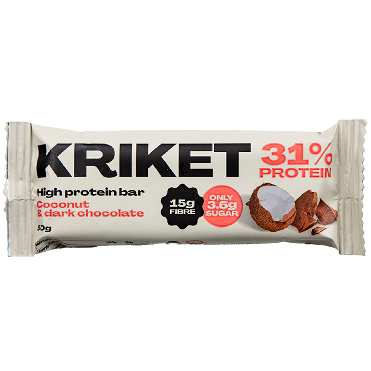 KRIKET Proteïnebar Kokosnoot & Pure chocolade - 50g