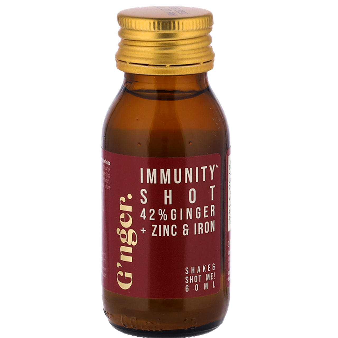 G’nger Immunity Shot 42% Gembersap + Zink & IJzer - 60ml