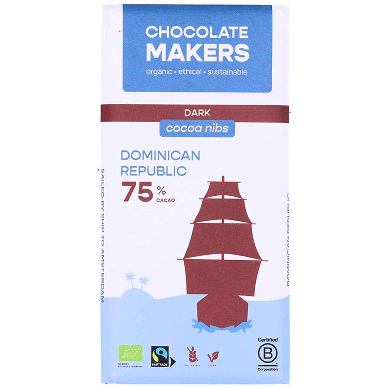 Chocolatemakers Tres Hombres Puur + Cacaonibs 75% - 80g