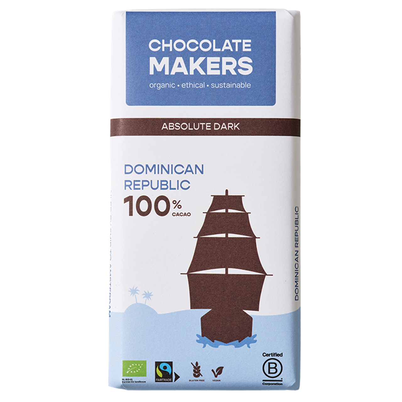 Chocolatemakers Tres Hombres Extreem Pure Chocolade 100% - 80g