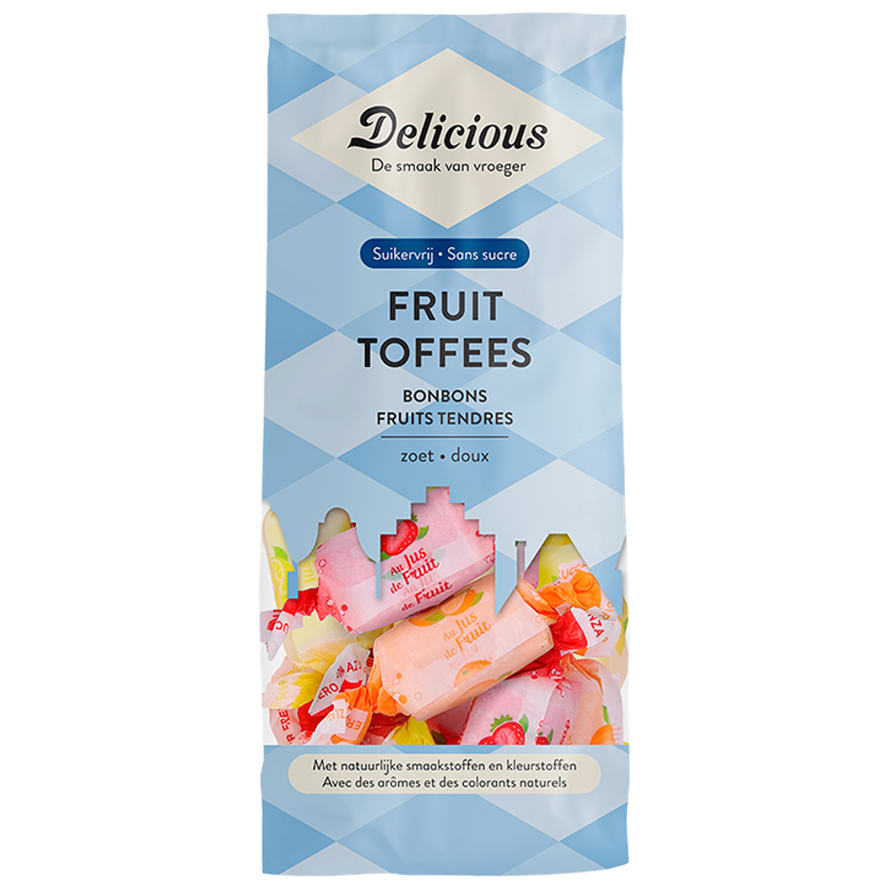 Delicious Suikervrije Fruit Toffees - 100g