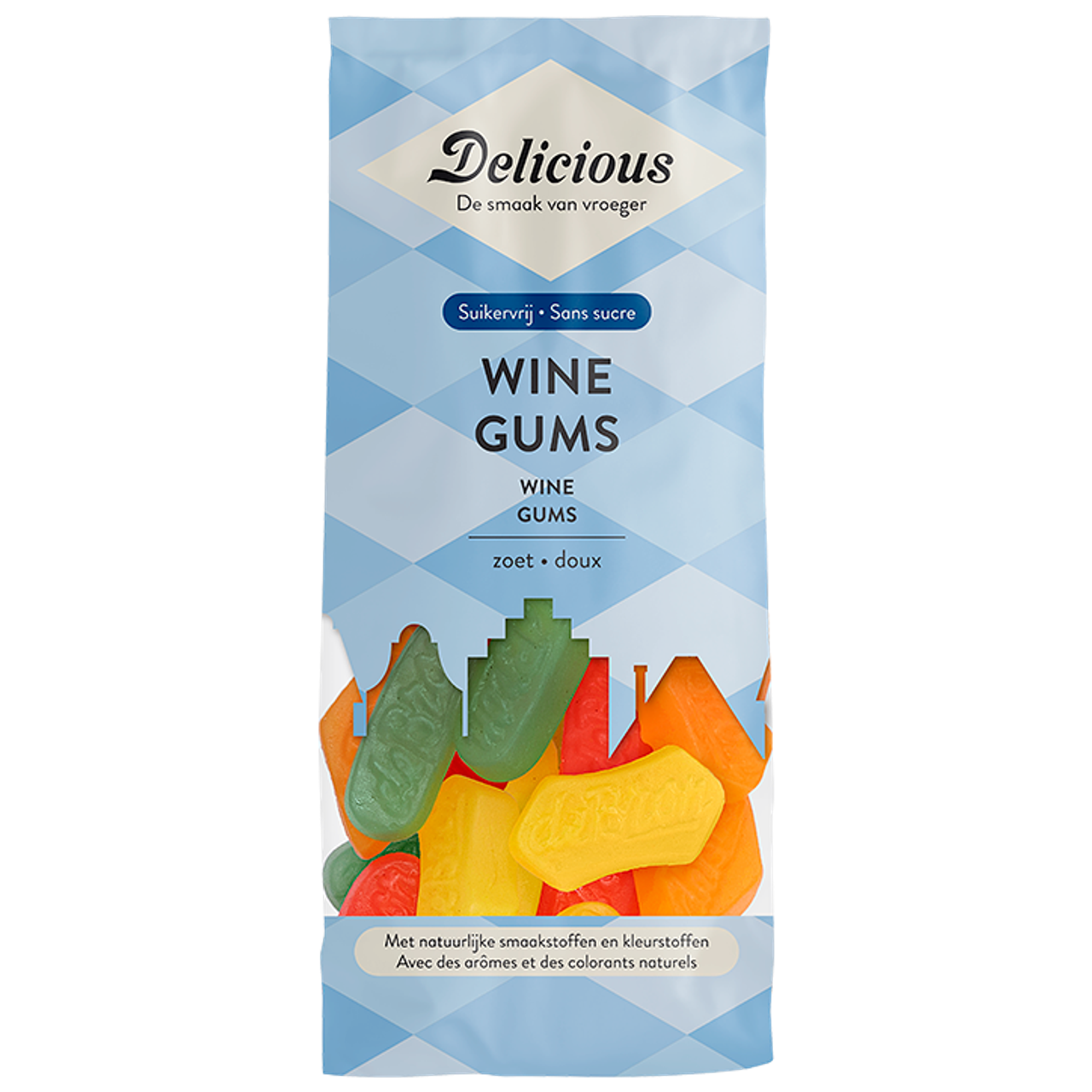 Delicious Suikervrije Wine Gums - 130g