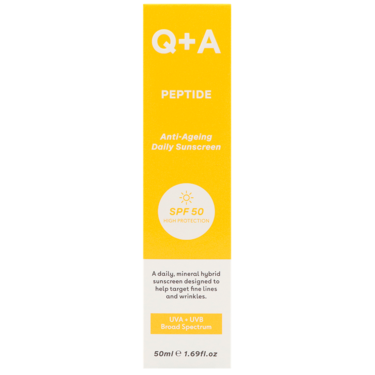 Q+A Peptide Anti-Ageing Facial Sunscreen SPF50 - 50ml