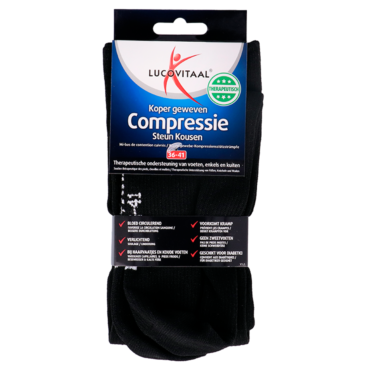 Lucovitaal Compressiekousen Zwart 36-41