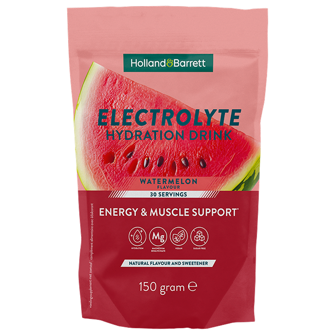 Holland & Barrett Elektrolyten Hydration Drink Watermeloen – 150g (30 porties)