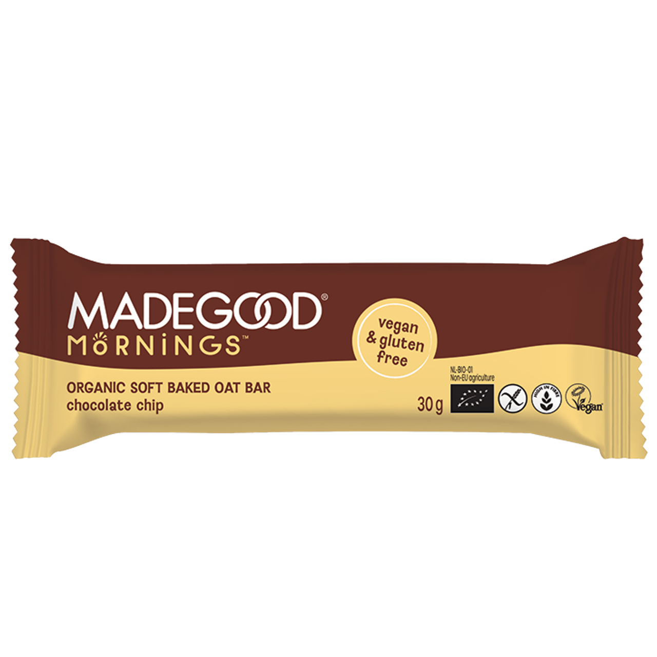 MadeGood Morning Soft Baked Oat Bar Chocolate Chip BIO - 30g
