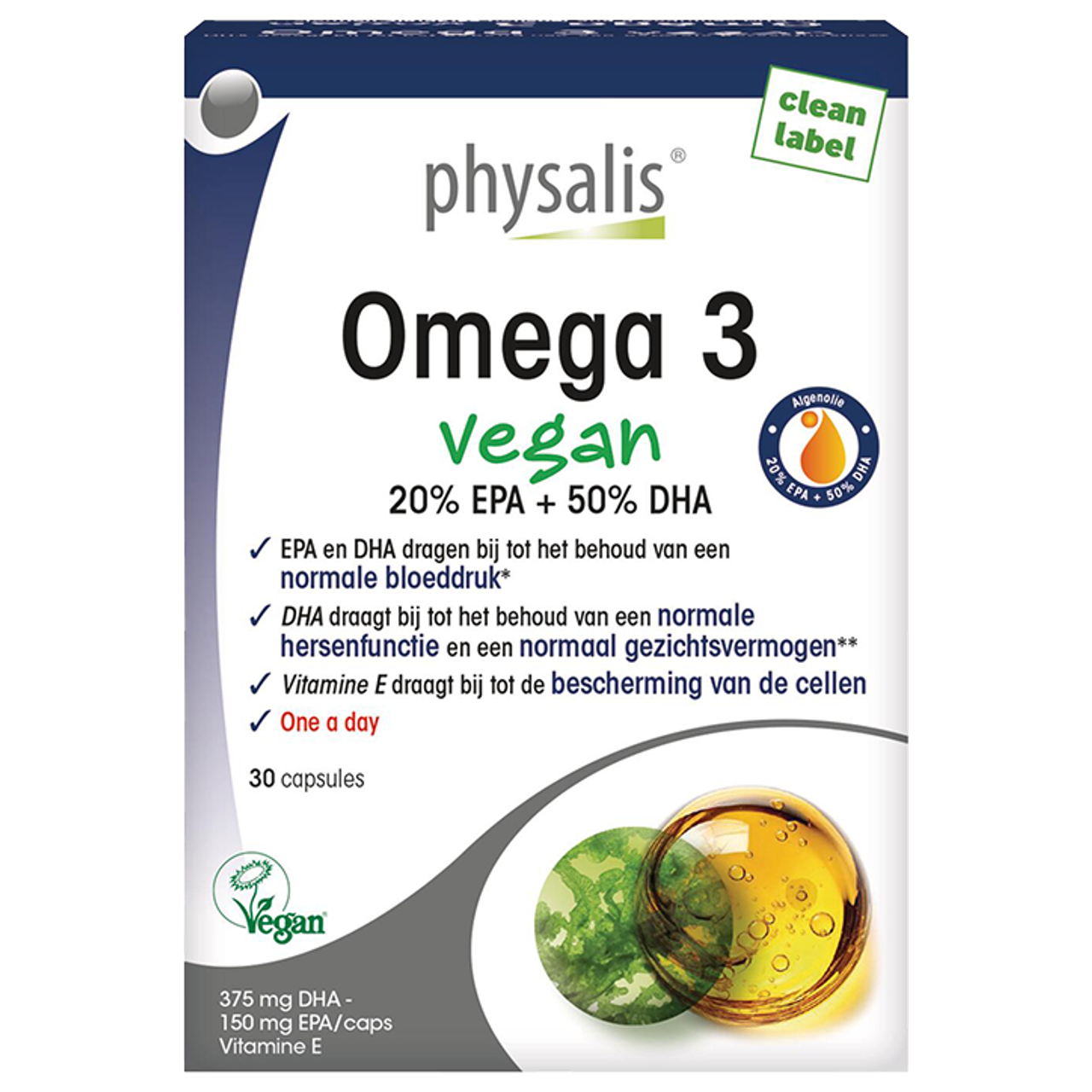 Physalis Vegan Omega 3 met EPA en DHA - 30 capsules