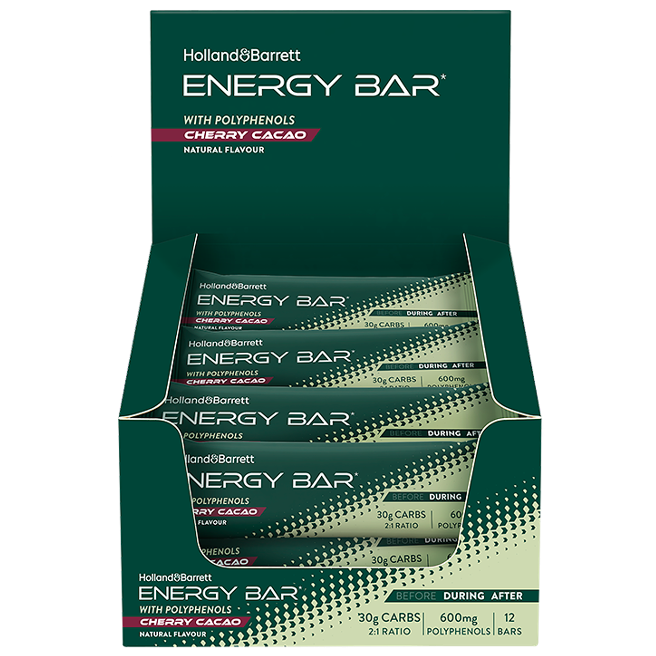 Holland & Barrett Energy Bar Cherry Cacao Box - 12 x 48 g