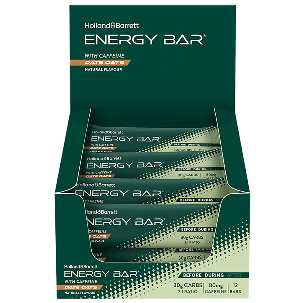 Holland & Barrett Energy Bar Caffeine Date Oats Box - 12 x 48g