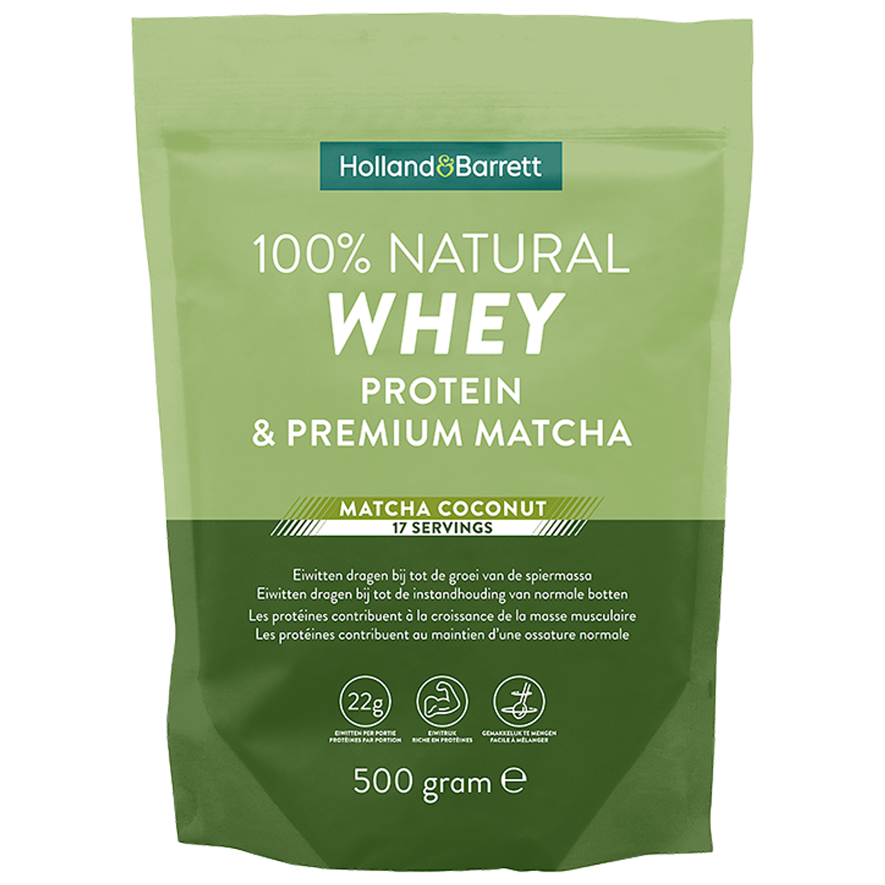 Holland & Barrett 100% Natural Whey Protein & Premium Matcha - 500g