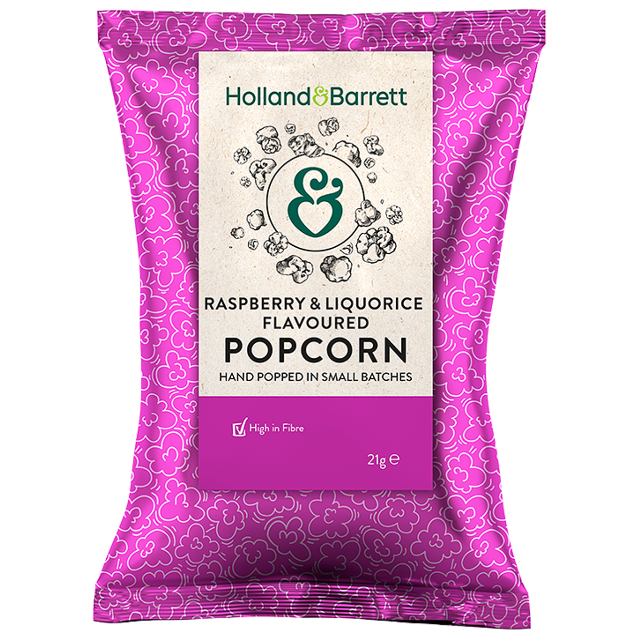 Holland & Barrett Raspberry & Liquorice Popcorn - 21g