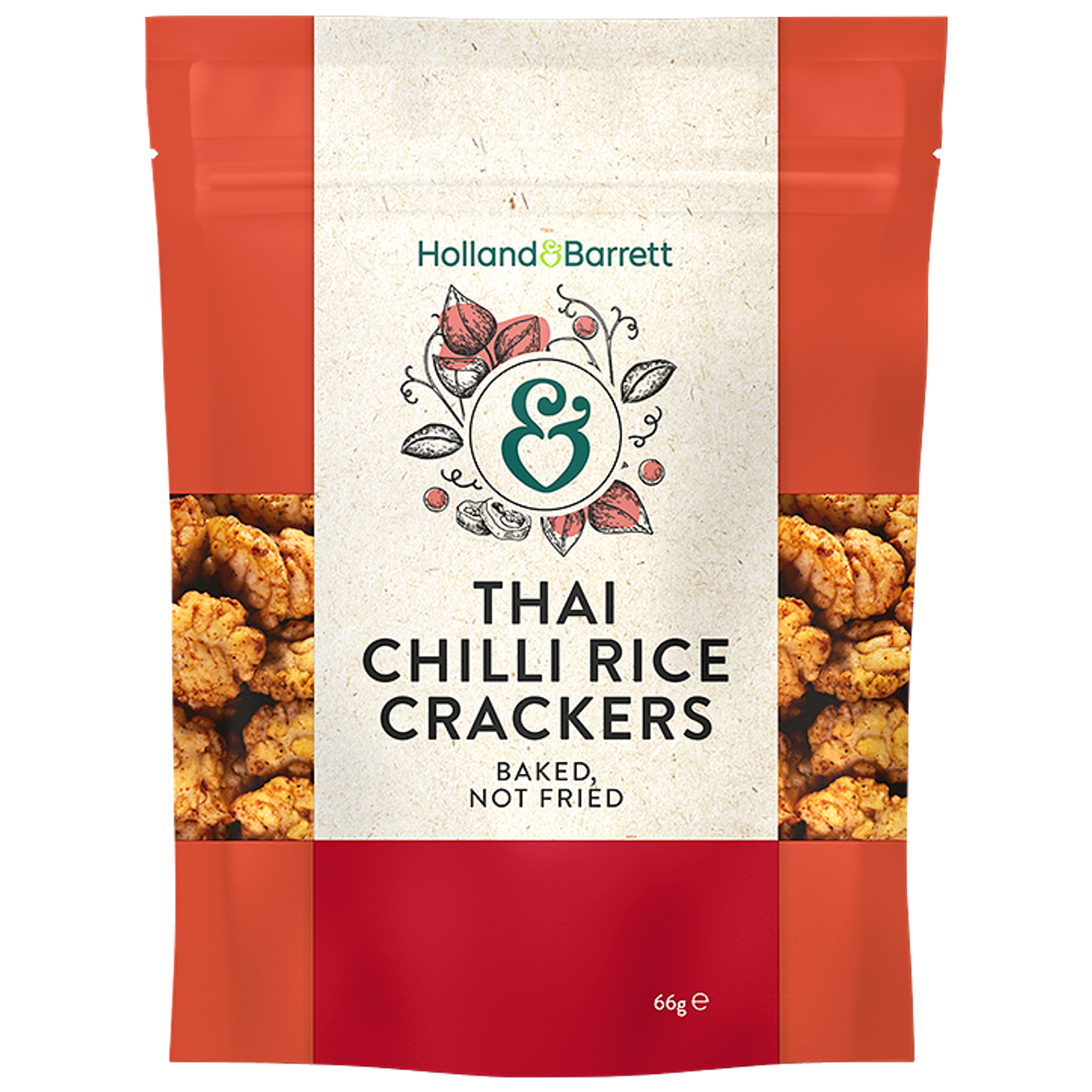 Holland & Barrett Thai Chilli Rice Crackers - 66g