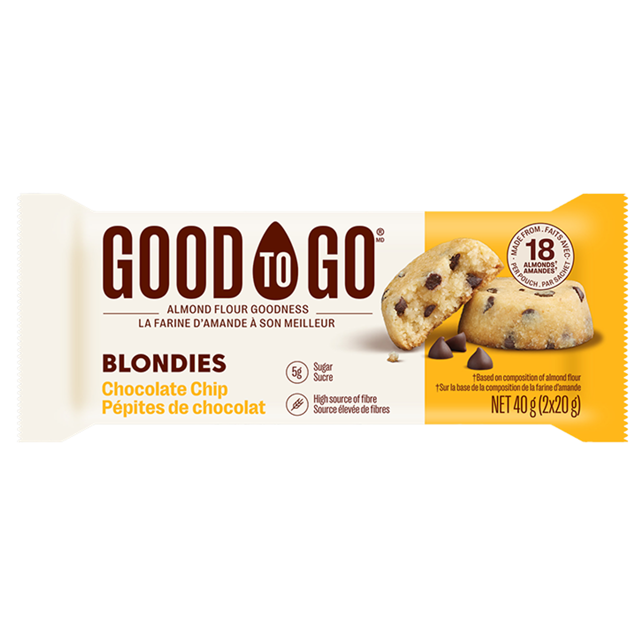 Good To Go Chocolate Chip Blondies - 2 x 20g