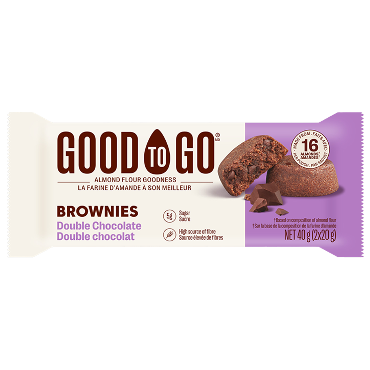 Good To Go Double Chocolate Brownies - 2 x 20g