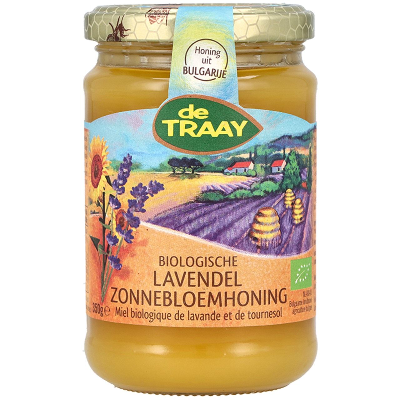 De Traay Biologische Lavendel Zonnebloemhoning - 350g
