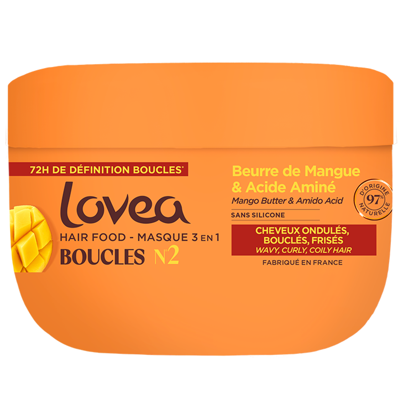 Lovea Hair Food Masker 3-in-1 Krullen Mango & Aminozuren N°2 - 390g