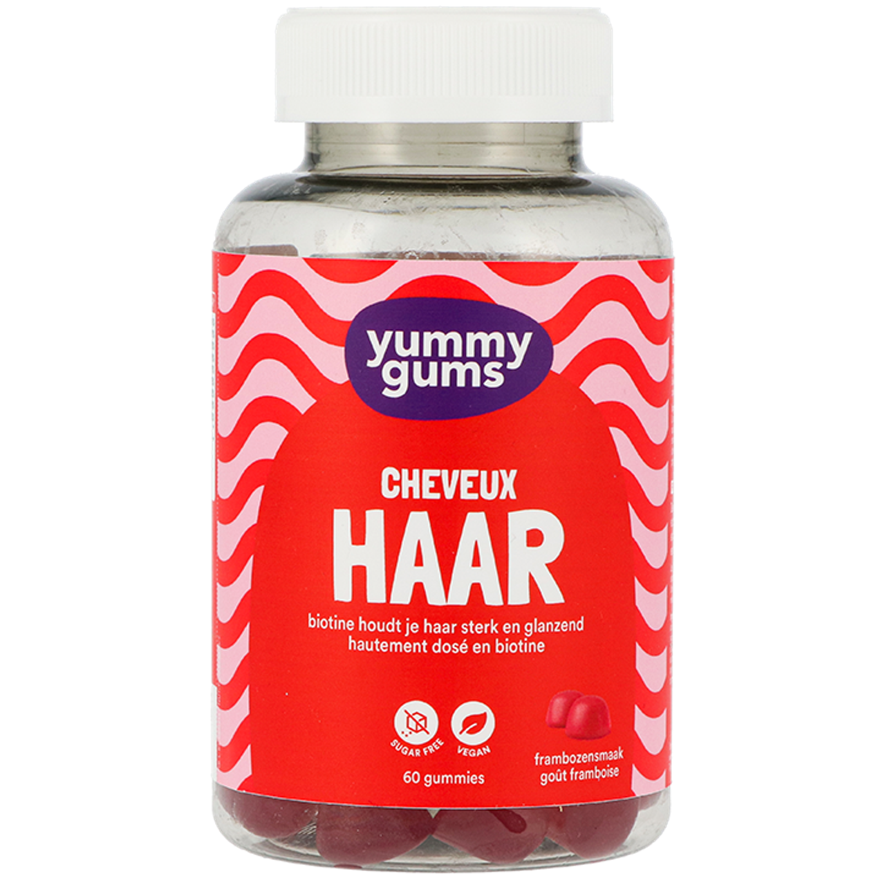 Yummygums Hair Gummies Biotine Framboos - 60 gummies