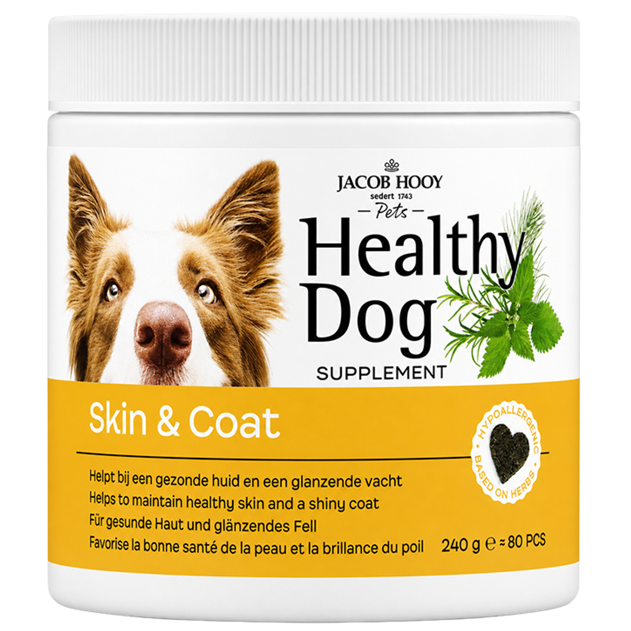 Jacob Hooy Pets Healthy Dog Skin & Coat - 80 stuks