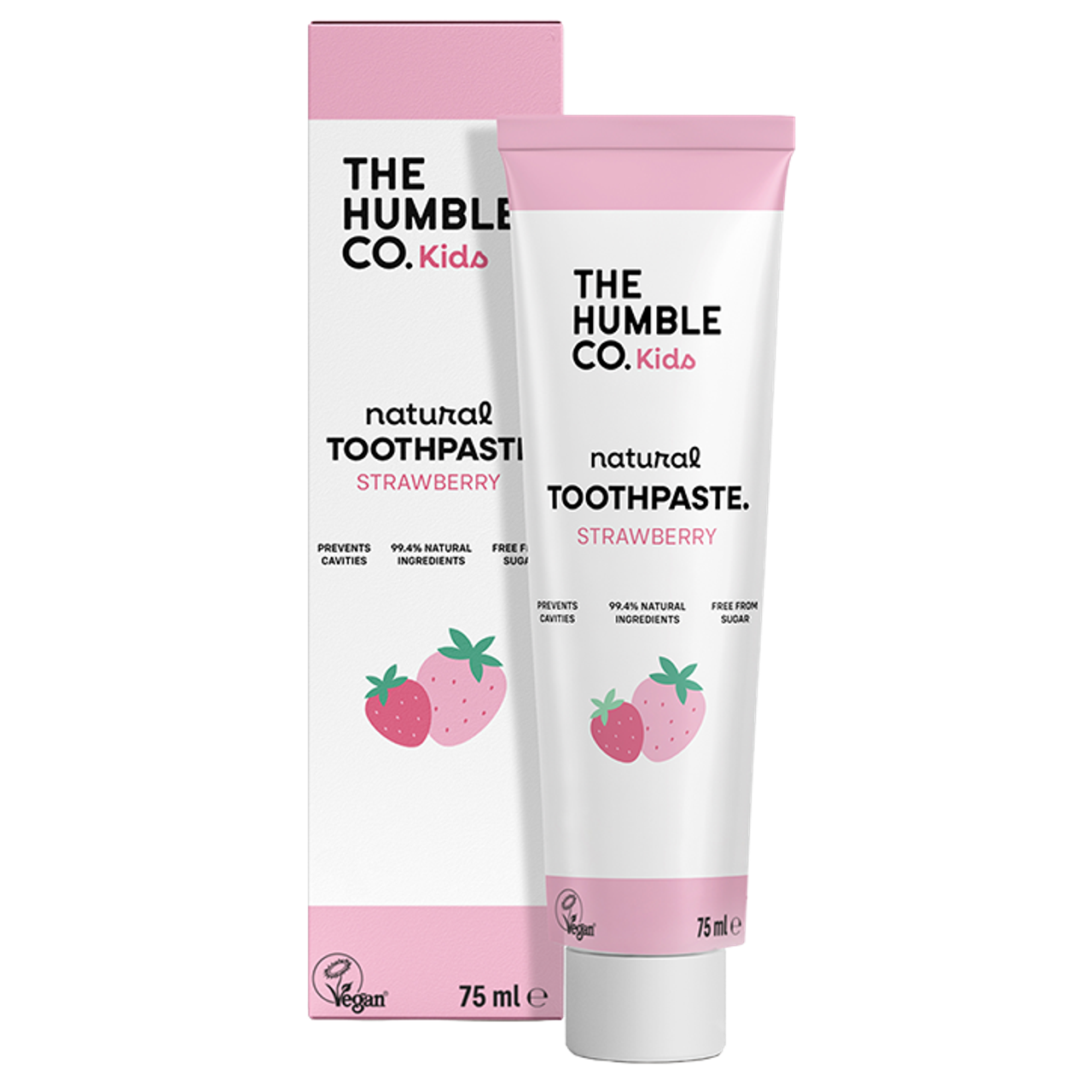 The Humble Co Kids Tandpasta Aardbei - 75ml