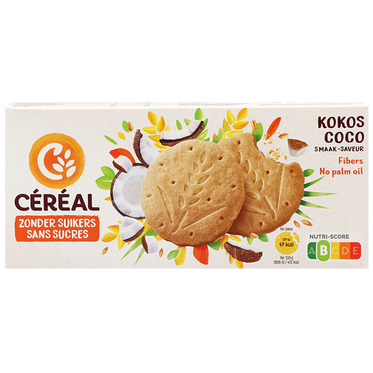Céréal Kokos Koekjes Zonder Suiker - 132g