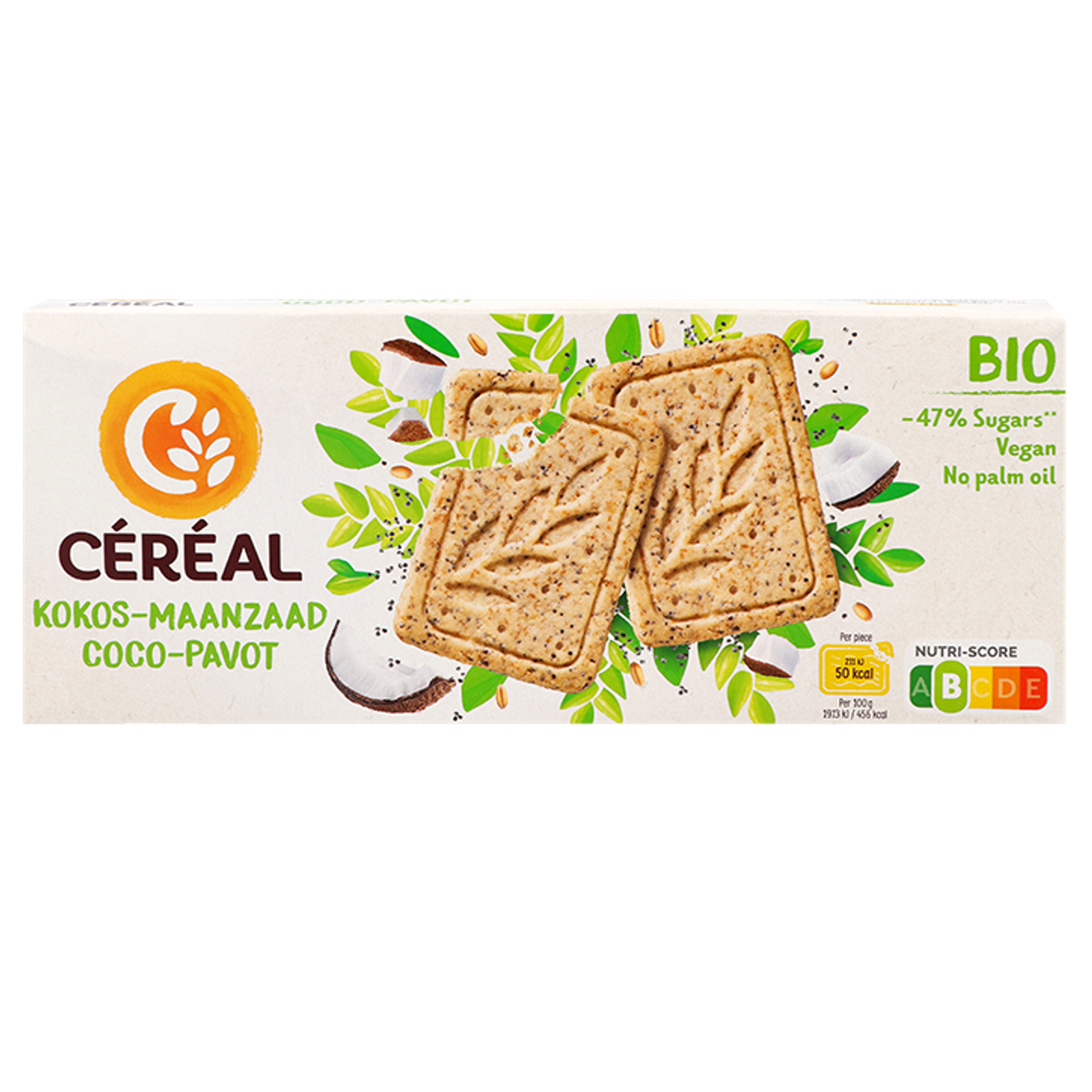 Céréal Kokos & Maanzaad Koekjes - 132g