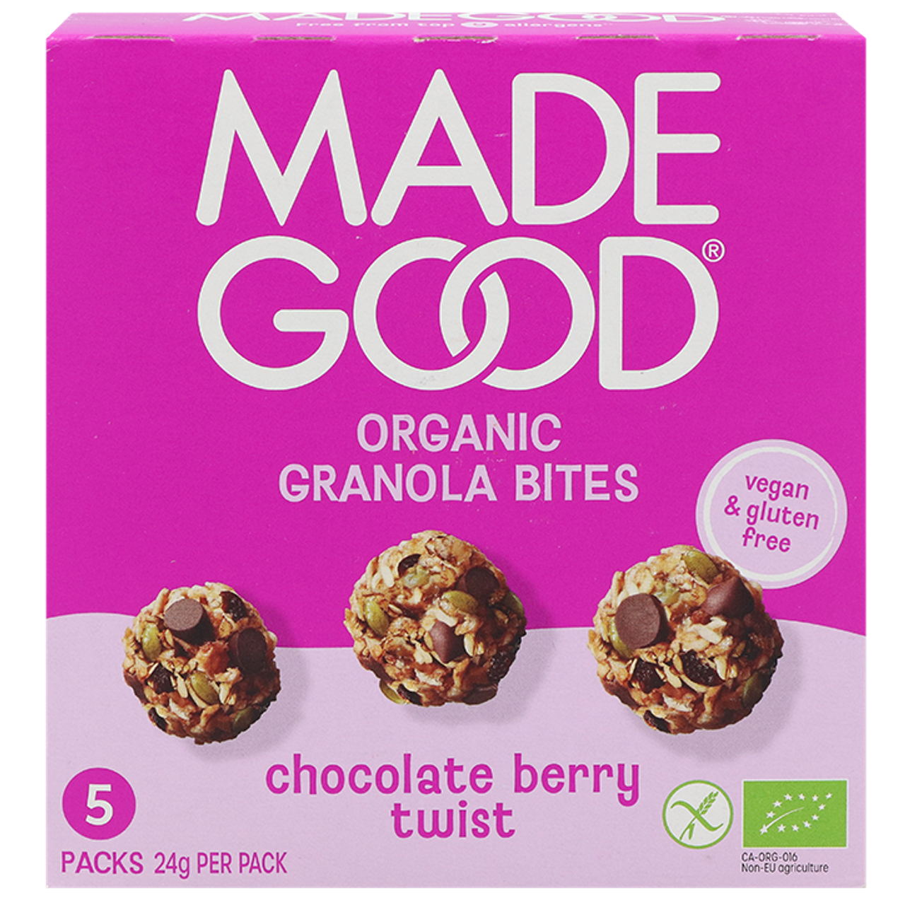 MadeGood Organic Granola Bites Chocolate Berry Twist - 5 x 24g