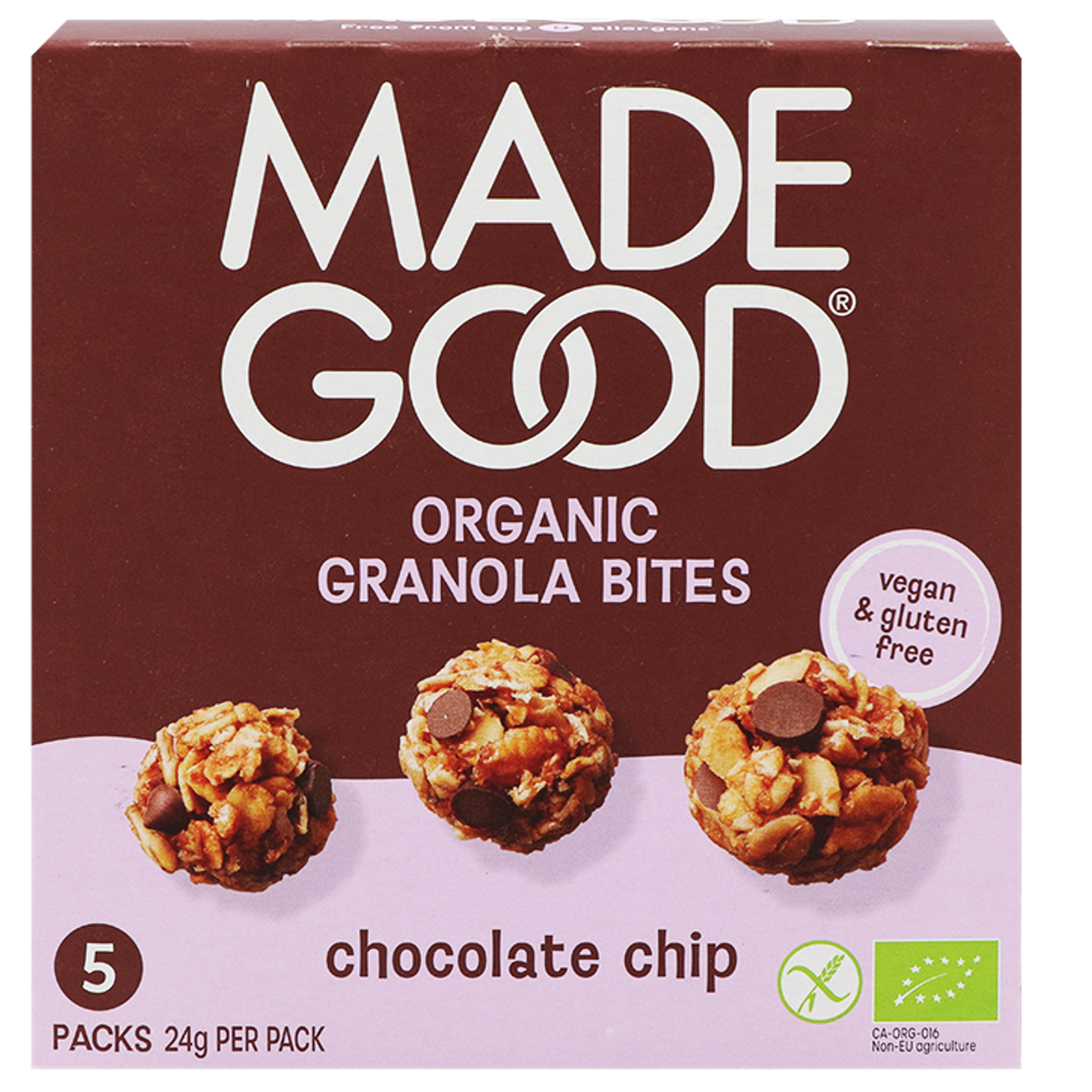 MadeGood Organic Granola Bites Chocolate Chip - 5 x 24g
