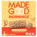 MadeGood Mornings Soft Baked Oat Bar Cinnamon Bun - 5x30g