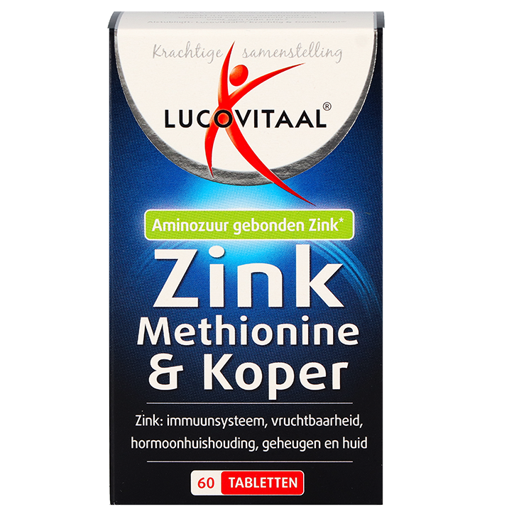 Lucovitaal Zink - Methionine & Koper (60 Tabletten)