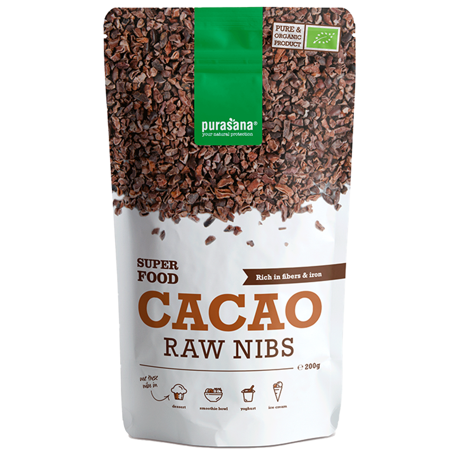 Purasana Raw Cacao Nibs Bio kopen bij Holland & Barrett