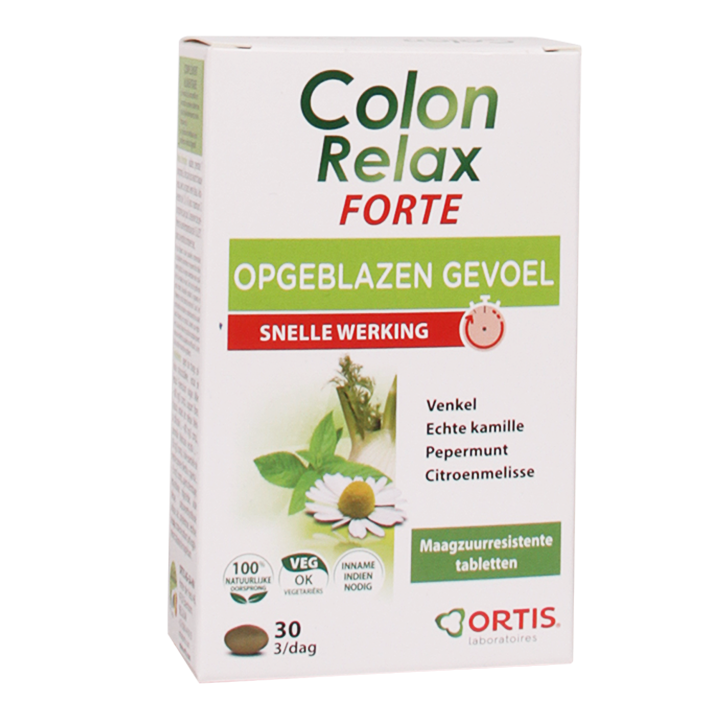 Ortis Colon Relax Opgeblazen Gevoel (30 Tabletten)-1