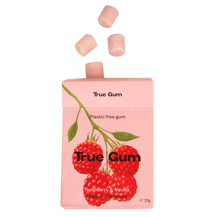 True Gum Raspberry & Vanilla Kauwgom - 21g-2
